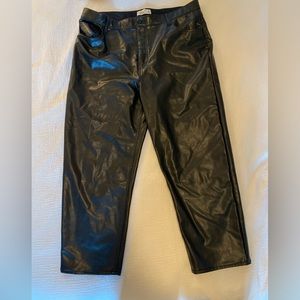 NWT Abercrombie Ankle Straight Ultra High Rise Leather Pants
